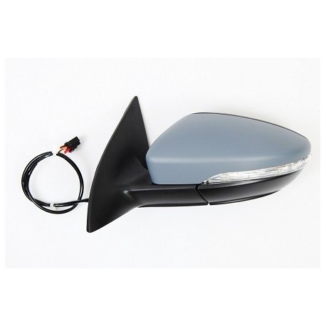 Retroviseur exterieur VOLKSWAGEN PASSAT CC 2008- - Electrique - Clignotant - Coiffe a peindre - Eclairage - Gauche