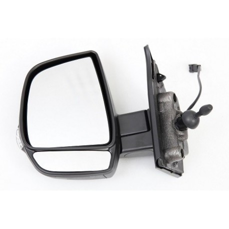 Retroviseur exterieur FIAT DOBLO CARGO 01/2010- - Manuel - Gauche - Glace Bombee - Coiffe Noir - Clignotant