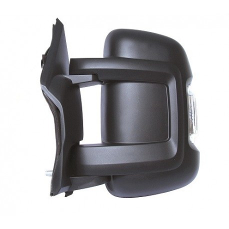 Retroviseur exterieur CITROEN JUMPER 06/2006- - Manuel - Gauche - Glace Bombee - Clignotant - Coiffe Noir - Bras Court - Sondes 