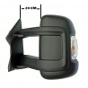 Retroviseur exterieur CITROEN JUMPER 06/2006- - Manuel - Gauche - Glace Bombee - Clignotant - Coiffe Noir - Bras Long - Sondes d