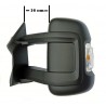 Retroviseur exterieur PEUGEOT BOXER 06/2006- Manuel - Droit - Glace Bombee - Clignotant - Coiffe Noir - Bras Moyen